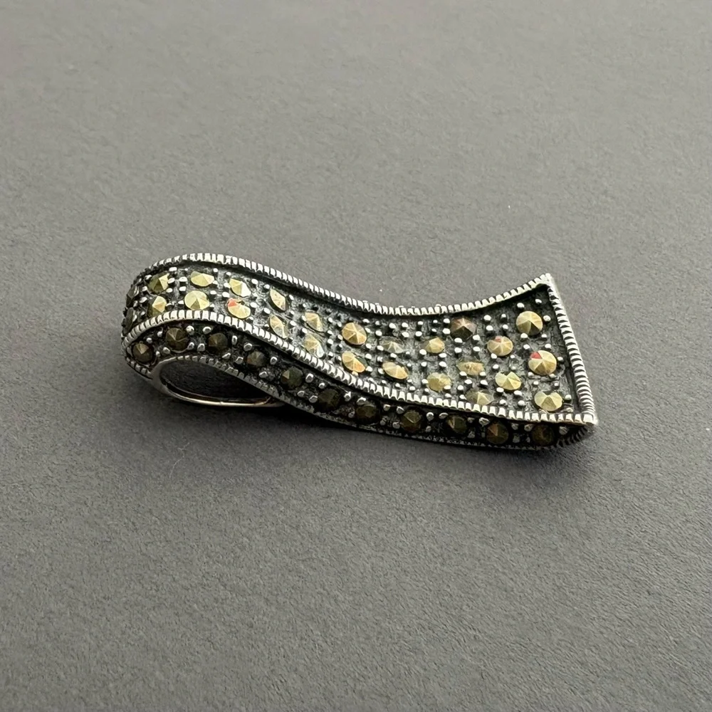 Sterling Silver Marcasite Pendant - Picture 3 of 6
